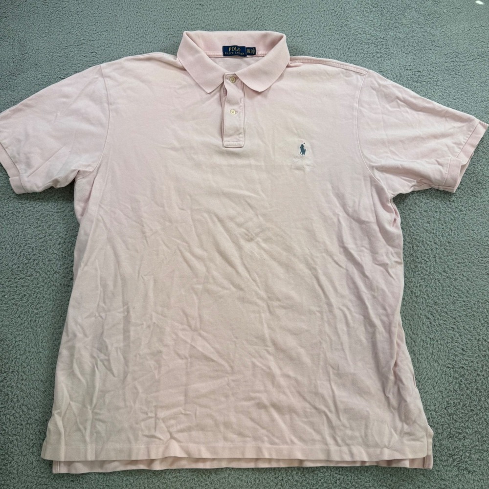 Polo Ralph Lauren Mens 2XLT Pink Short Sleeve Pique Polo Shirt Big & Tall